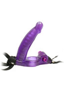 Double Penetrator Strap On C Ring  Purp