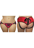 Plus Size Lace Corset Strap On Red(disc)